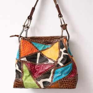 Patchwork Multicolor Leather Shoulder Bag